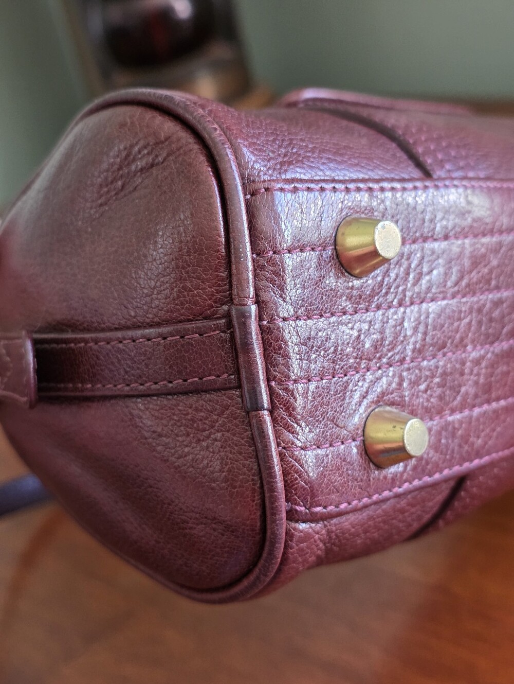 Coach 9707 Glazed Water Buffalo Roll Barrel Bag Mahogany Leather Vintage - Picture 11 of 16